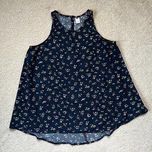 Navy Floral Old Navy Cropped Tank Top